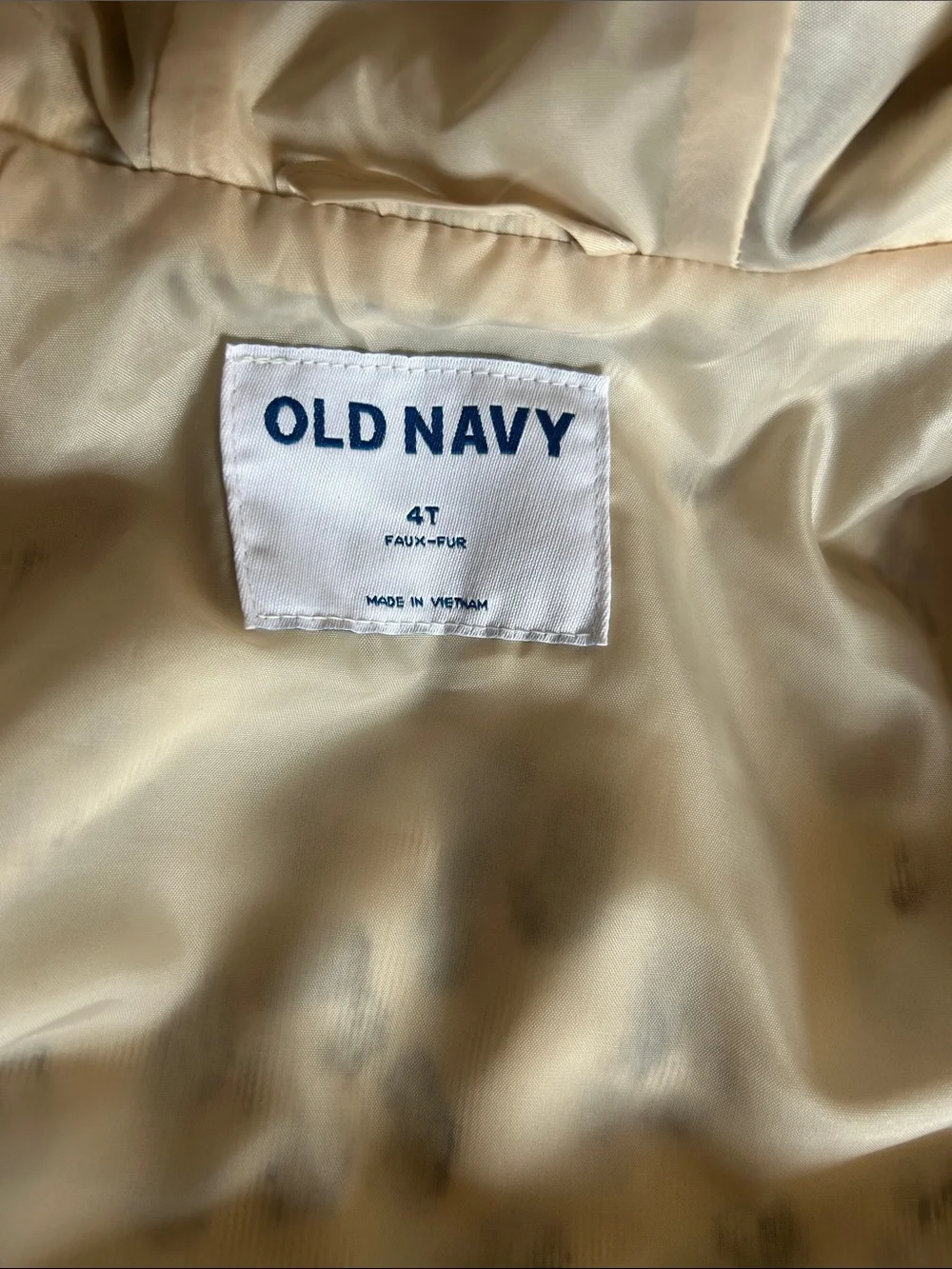 Old Navy Leopard Print Faux Fur Hooded Jacket - Beige and Black